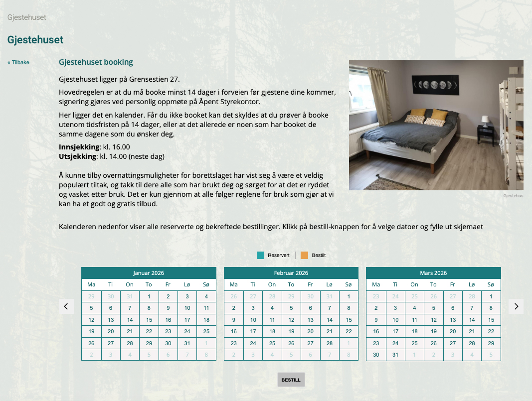 Gjestehuset booking